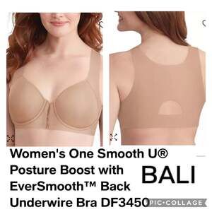 Bali One Smooth U® Posture Boost, EverSmooth Back Underwire Bra DF3450 size 42D
